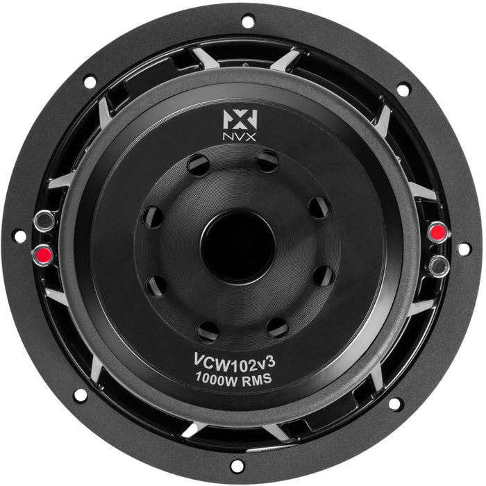 VCW102 Version 3 (VCW102v3) 2000W Peak (1000W RMS) 10" VC-Series v3 Dual 2-Ohm Subwoofer