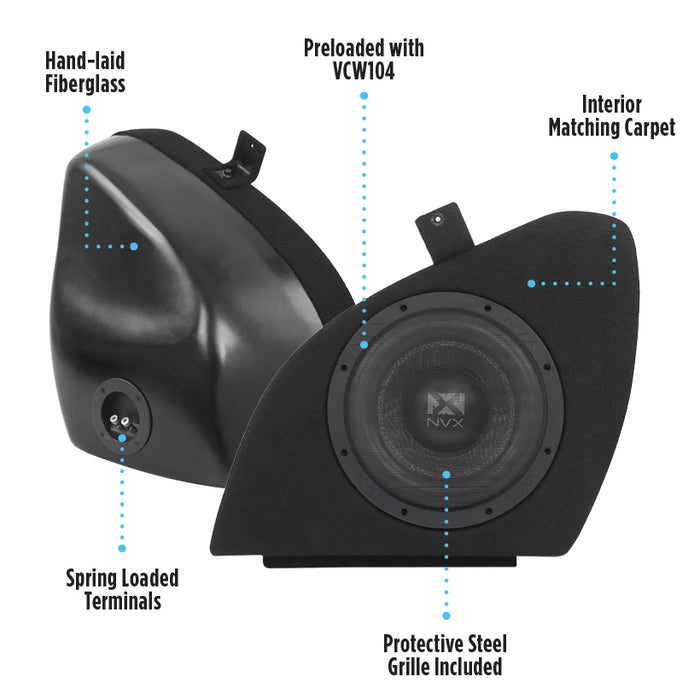 2012-Up Tesla Model S - 800W RMS Custom 10" Loaded Subwoofer Enclosure | NVX BE-TSLAS-VCW104