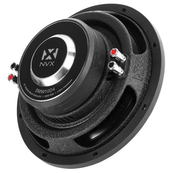 SMW10D4 700W Peak (350W RMS) S-Series Shallow-Mount 10" Dual 4-Ohm Subwoofer