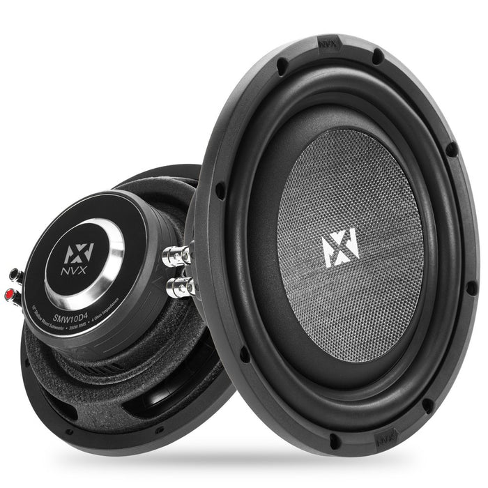 SMW10D4 700W Peak (350W RMS) S-Series Shallow-Mount 10" Dual 4-Ohm Subwoofer