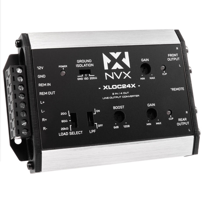 XLOC24X 2 inputs / 4 outputs High Voltage Active Line Output Converter with Impedance Matching and Remote Level Control