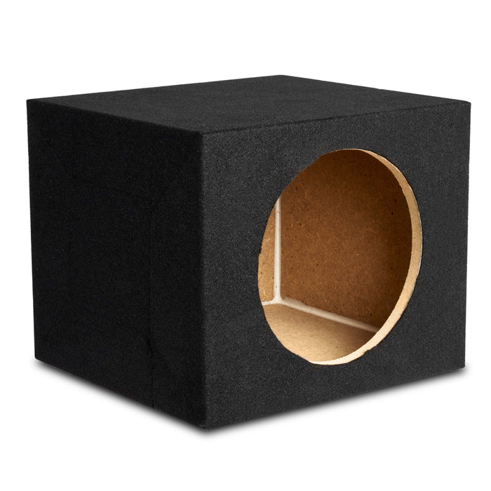 XMDFS101 Single 10" Sealed 3/4" (1.2 cubic ft) MDF Black Carpeted Subwoofer Enclosure