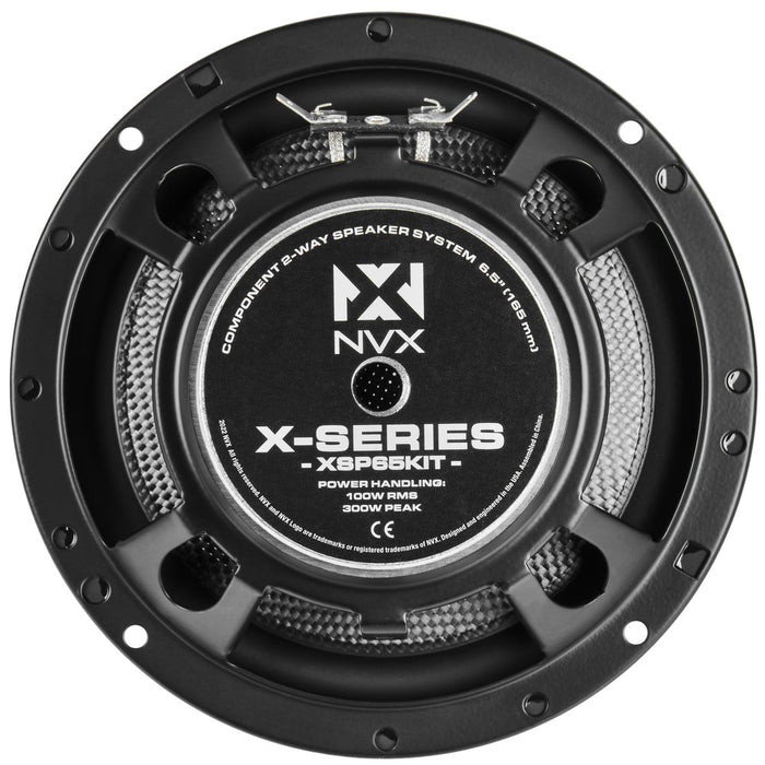 XSP65KIT 600W Peak (200W RMS) 6.5" X-Series 2-Way Component Speakers with Carbon Fiber Cones and 25mm Silk Dome Tweeters